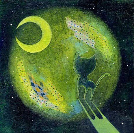 タガワマコト 月と猫の詩画展