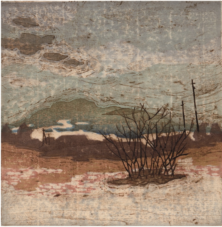 鈴木ひろみ木版画展・曇り空の向こうに、青空。